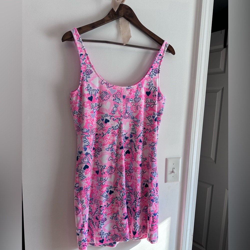 Rare Lilly Pulitzer Valentine velour sleep dress - Picture 4 of 6